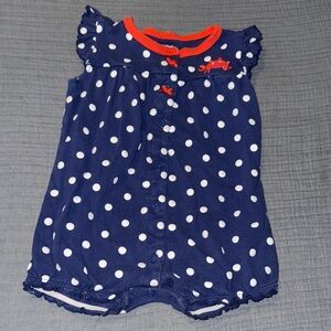 Navy Polka Dot Baby Romper